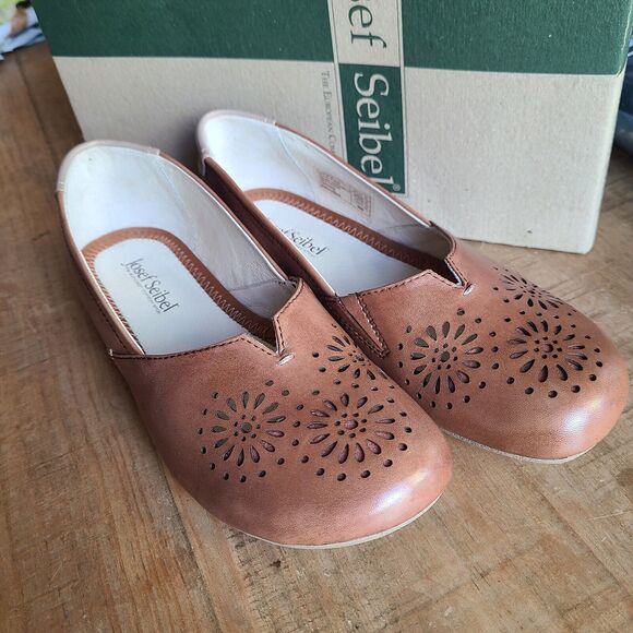 Josef Seibel Fiona 45 Womens 37 Brown Leather Flat SAMPLE US 6-6.5 - Picture 1 of 7